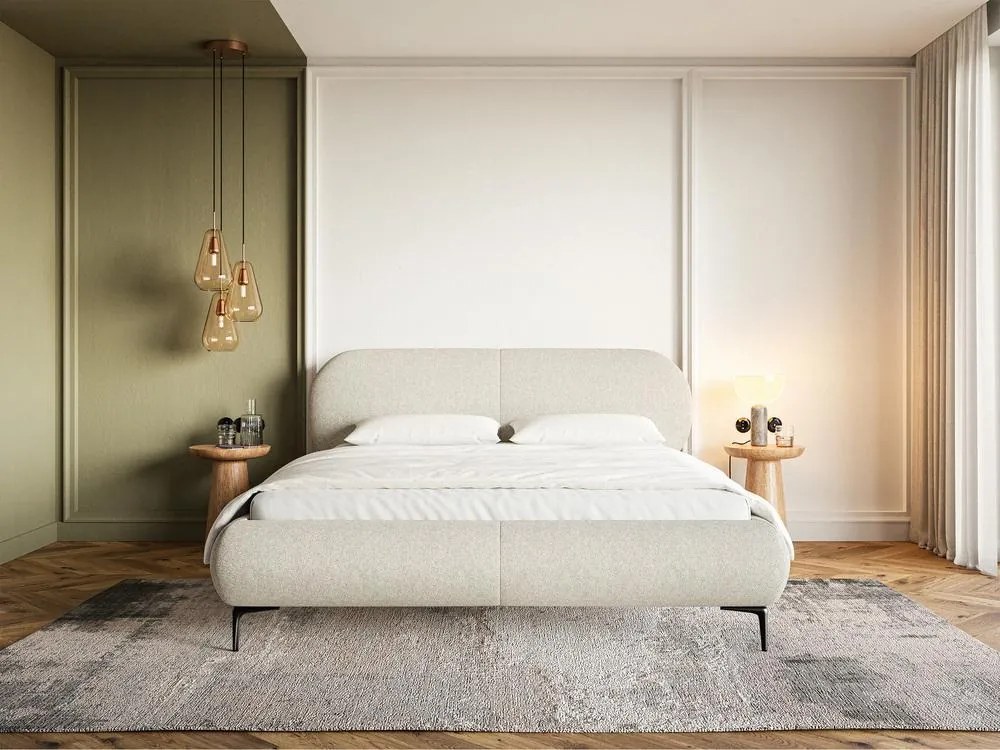 Franciaágy 140 cm Octave 140B (ágyráccsal) (világos bézs + fekete). Akció -15%. 1100022
