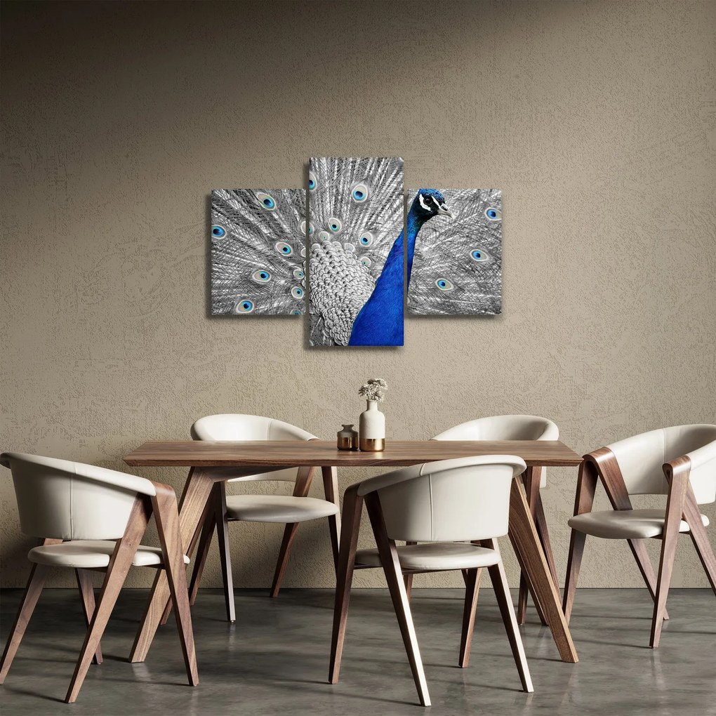 Kék páva képe (90x60 cm)