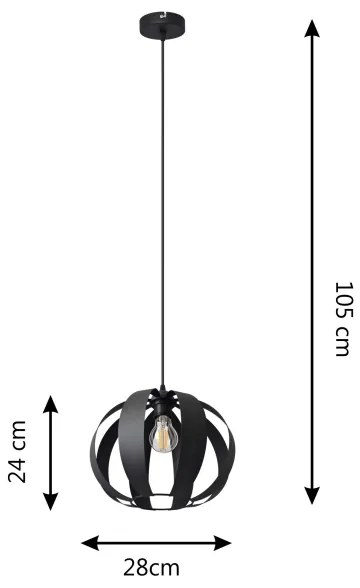 Csillár zsinóron NEWTON 1xE27/15W/230V fekete