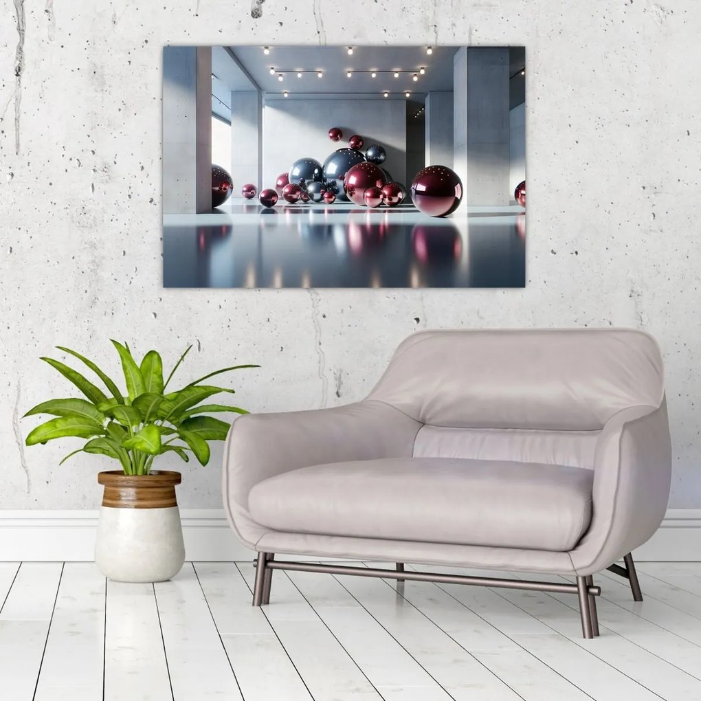 Kép - 3D tér gömbökkel II. (90x60 cm)