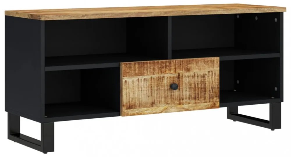 tömör mangófa és szerelt fa TV-szekrény 100 x 33 x 46 cm