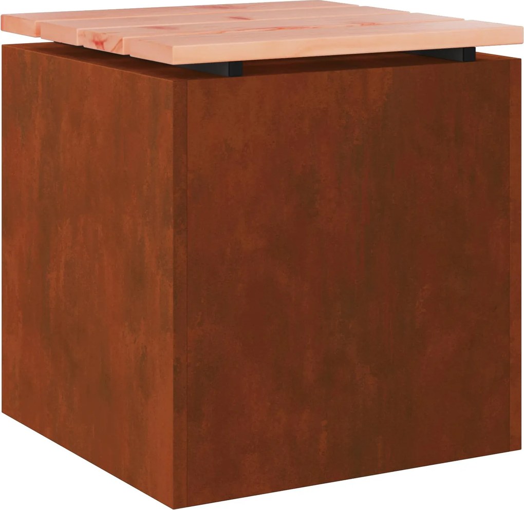 vidaXL Kerti pad Rozsdás 40 x 40 x 43 cm időjárásálló acél