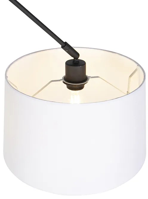 Függőlámpa fekete, fehér vászonbúrával 35 cm - Blitz