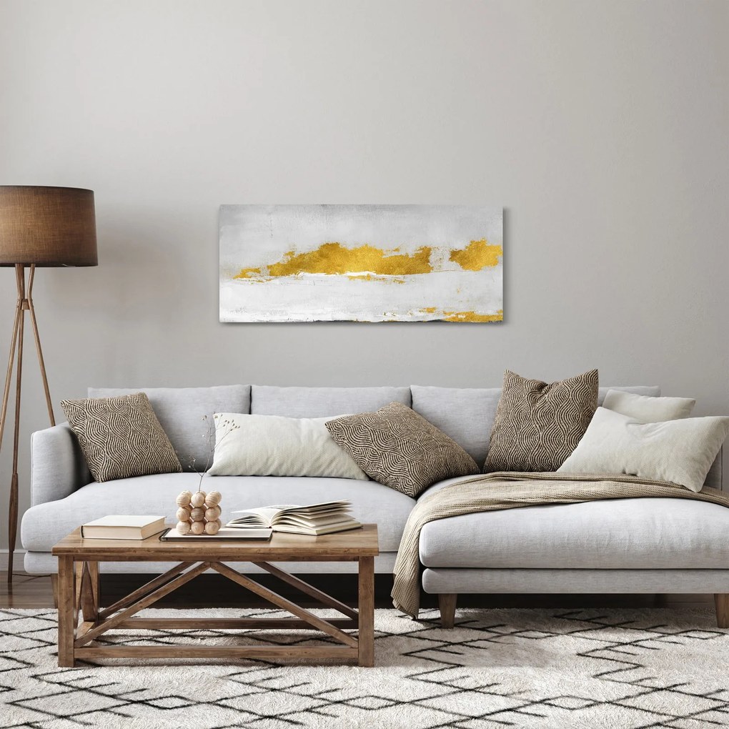 Kép - Arany és szürke vonások (120x50 cm)