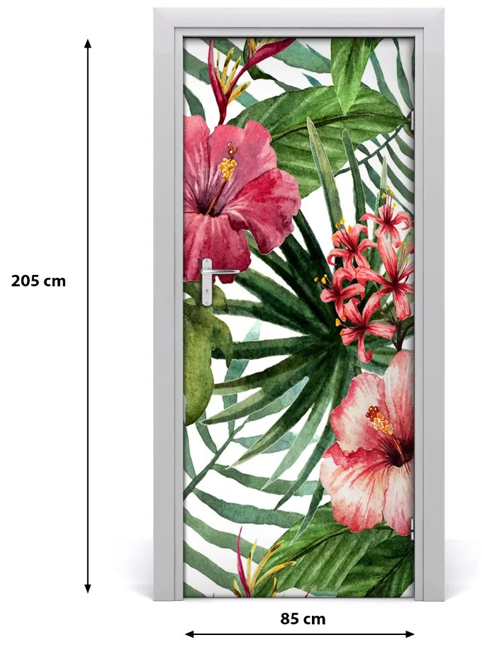 Poszter tapéta ajtóra Hawaii mintás 75x205 cm