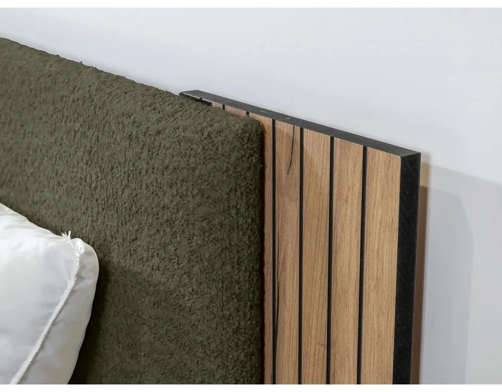 Zöld franciaágy ágyráccsal 160x200 cm Lior – Bobochic Paris