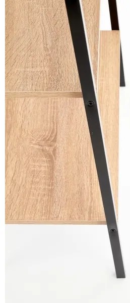 Könyvespolc NARVIK 148x60 cm fekete/tölgy sonoma