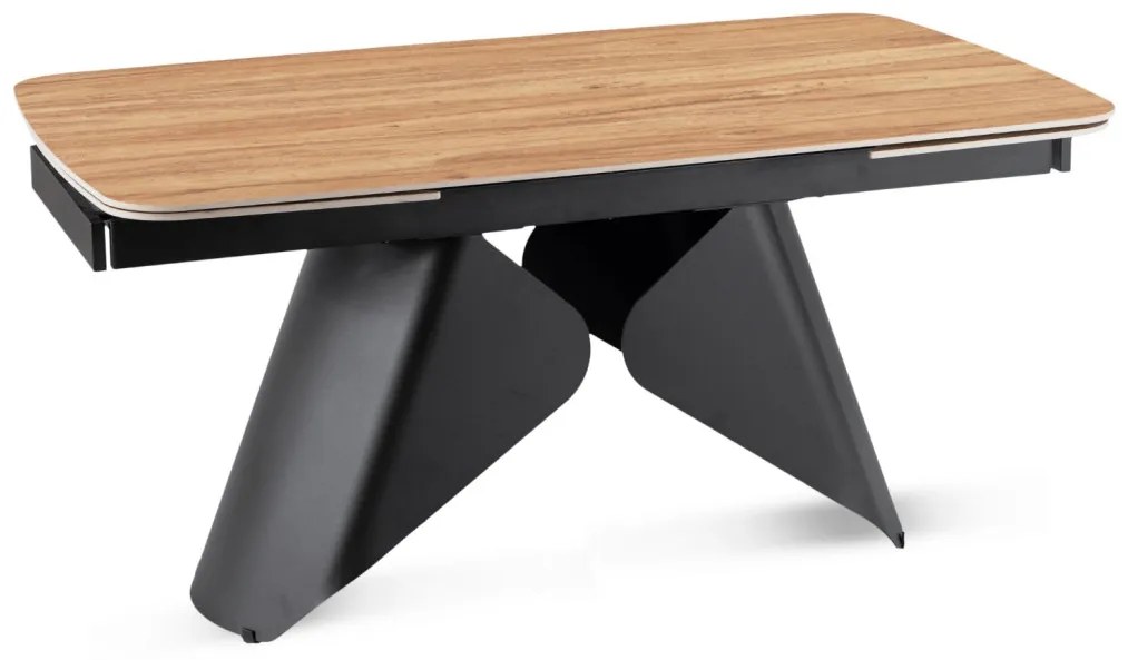 Bővíthető Kerámia Étkezőasztal Tölgy/Fekete Színben. VERONA 160–240 cm