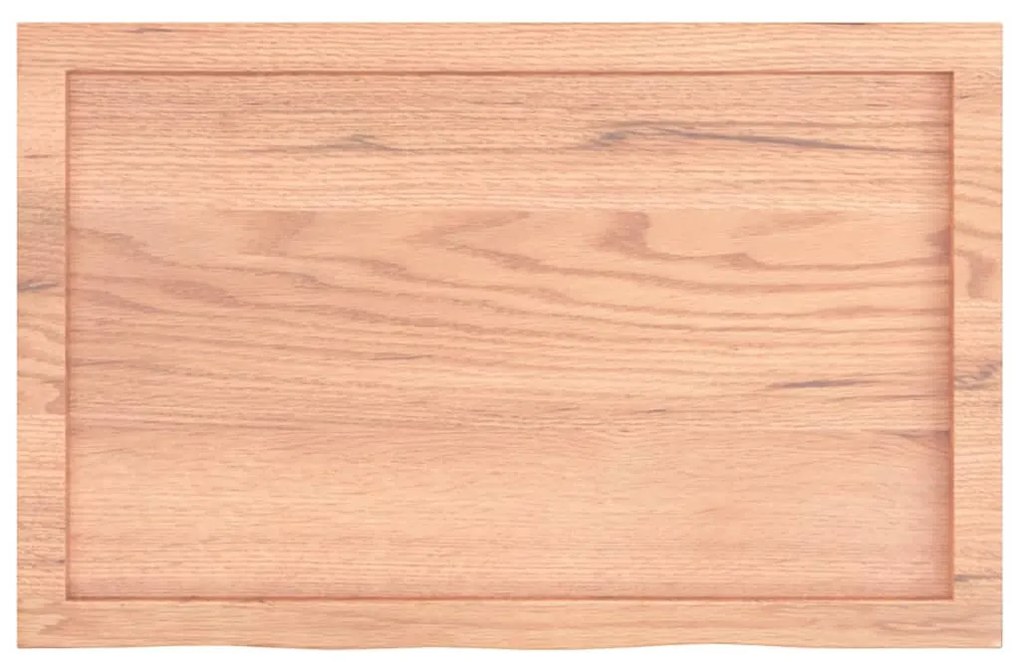 világosbarna kezelt tömör tölgyfa fali polc 80x50x(2-4) cm