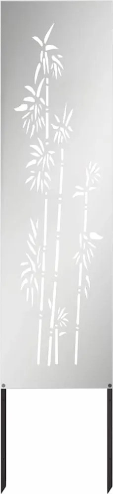 vidaXL Kertvédő vászon Virágos Ezüst 32 x 140 cm Horganyzott acél