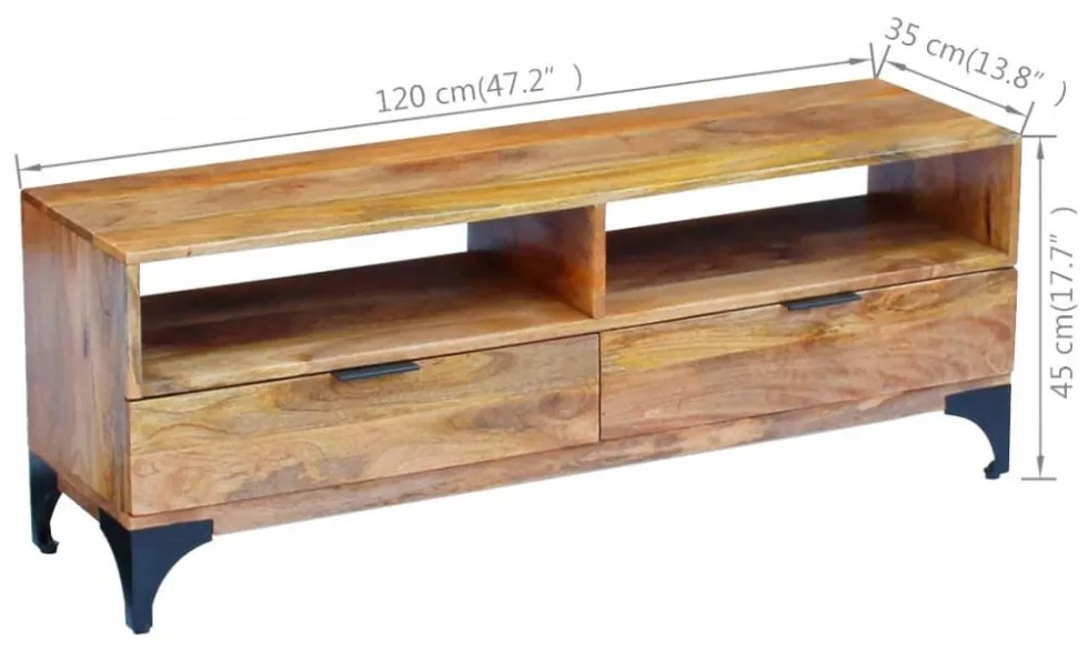 120x35x45 cm mangófa TV állvány