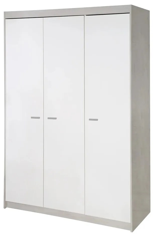 Fehér gyerek ruhásszekrény tölgyfa dekorral 131x190 cm Julia – Roba