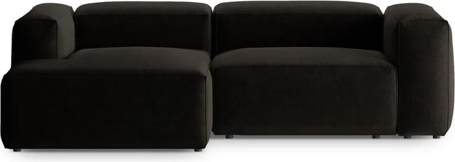 Fekete sarokkanapé (bal oldali-heverő résszel) Bergamo – Cosmopolitan Design