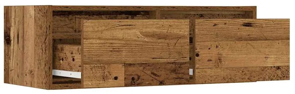 TV szekrény LED világítással régi fa 75x35,5x25 cm