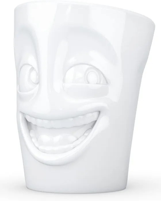 Fehér 'vigyorgó' porceláncsésze füllel, 350 ml - 58products