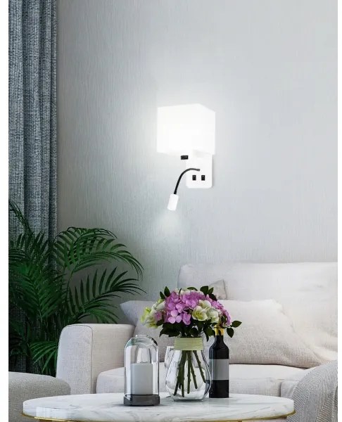 LED Fali lámpa MAGNUM 1xE27/40W/230V + LED/3W fehér