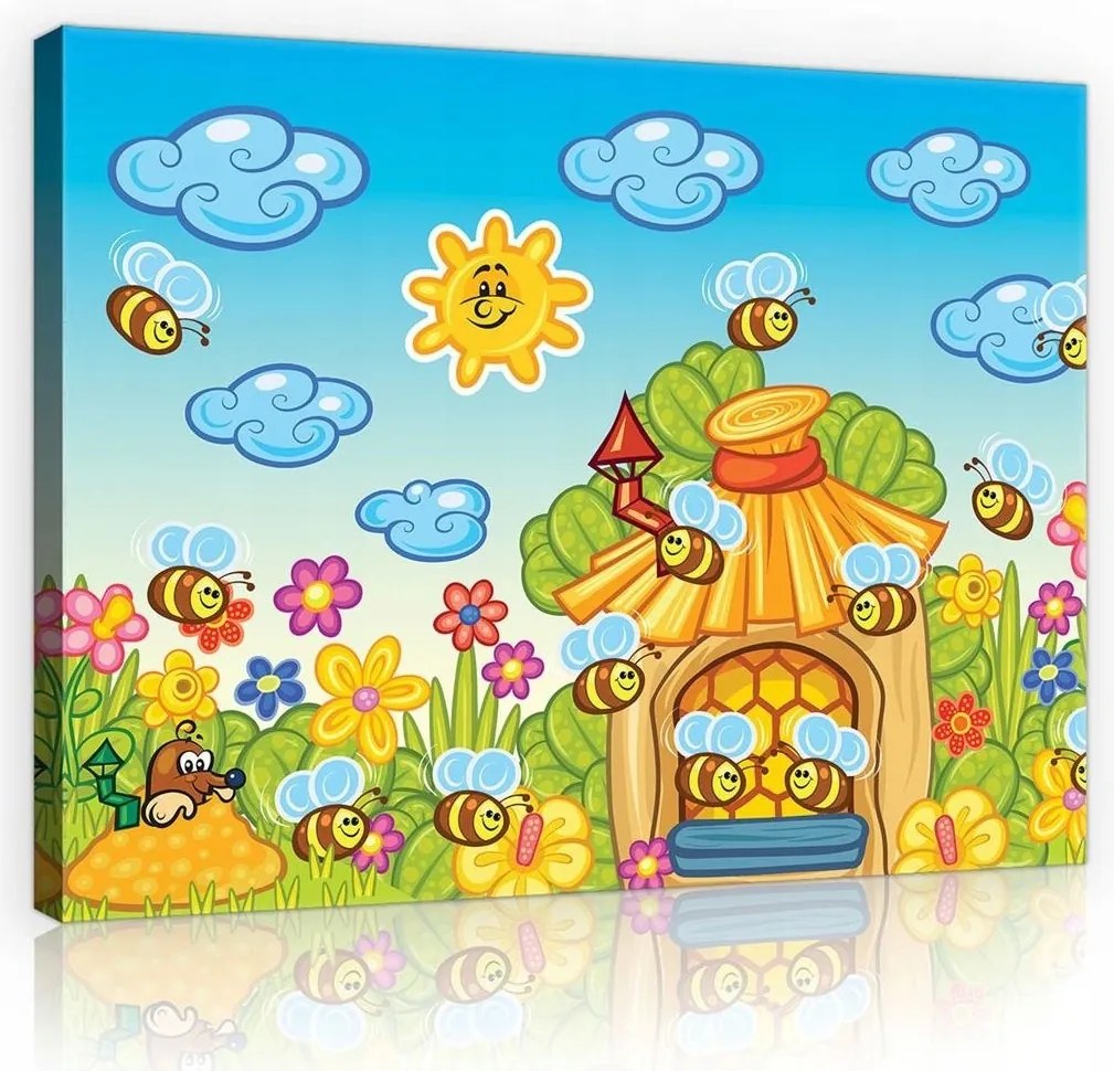 Vászonkép gyerekeknek méhecskék 100x75