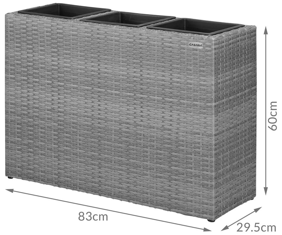 Casaria® Virágcserép 83x30,5x60cm - szürke