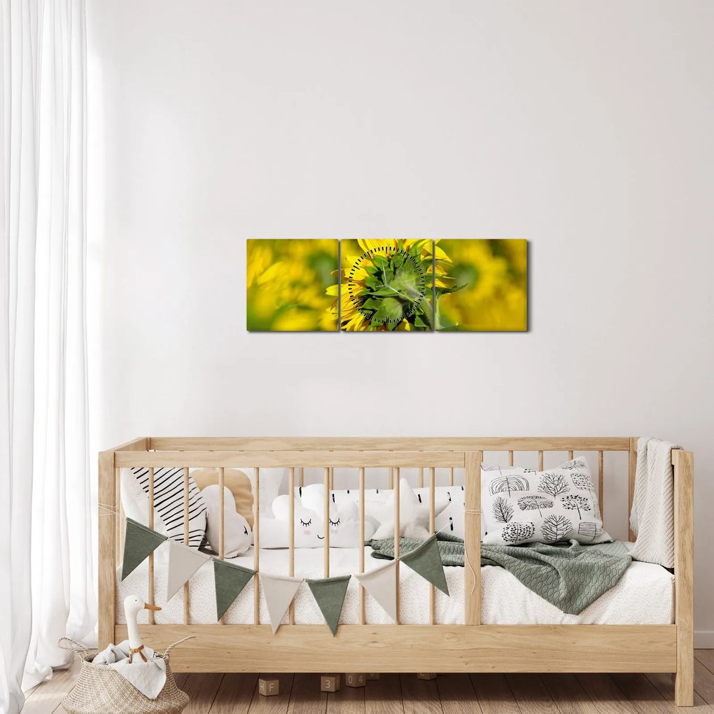 Napraforgó képe (órával) (90x30 cm)