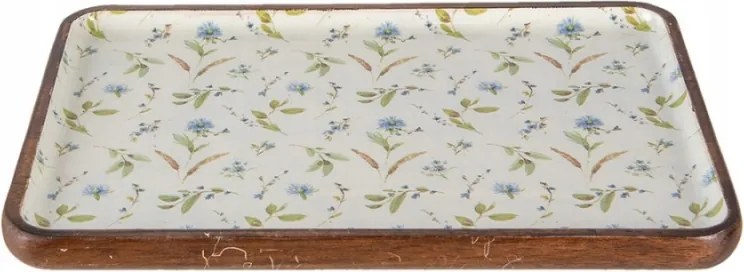 Barna fa dekorációs tálca Suze képpel 30x20x2 cm