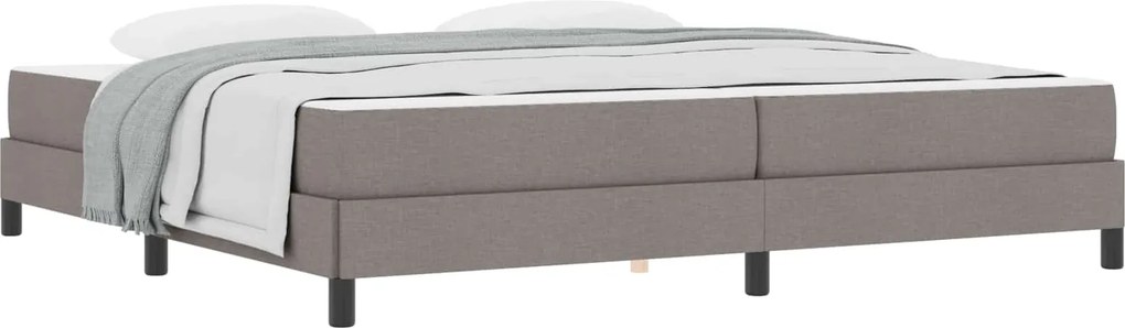 vidaXL Boxrugós ágy matracmal Tópszínű 200 x 200 cm szövet