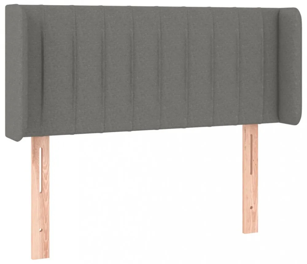 sötétszürke szövet LED-es fejtámla 93 x 16 x 78/88 cm