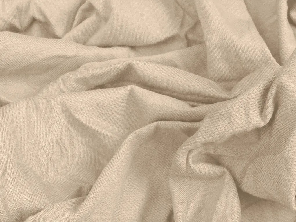 Jersey gumis lepedő világos bézs 180 x 200 cm