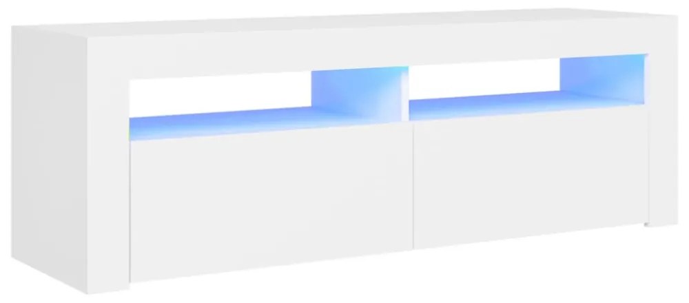 fehér TV-szekrény LED-lámpákkal 120 x 35 x 40 cm