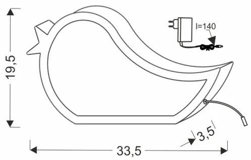 LED gyerek asztali lámpa BIRD LED/12W/230V kék