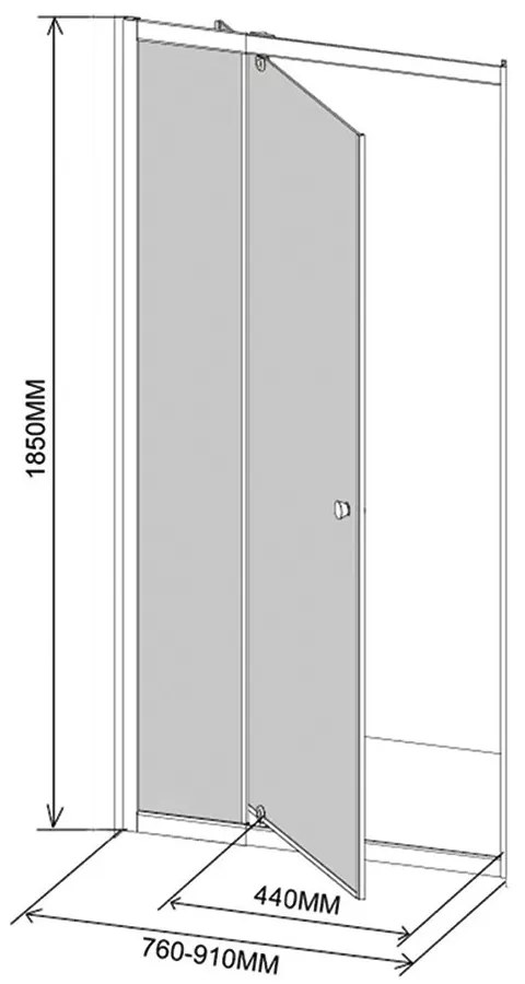 Flexi állítható zuhanyajtó 76-91x185 cm