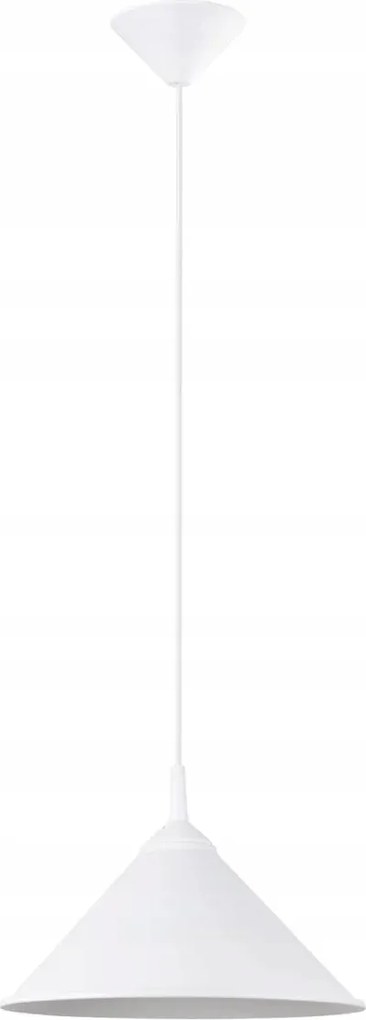Függőlámpa fehér fém étkezőkúp asztal fölé 30 cm Sollux