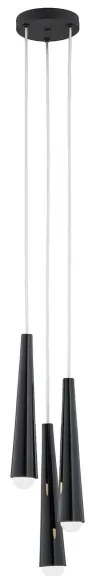 Argon 6103 - Csillár zsinóron HOLLYWOOD 3xE14/7W/230V fekete