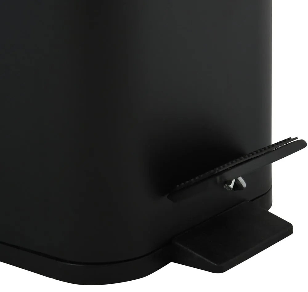 Matt fekete acél pedálos szemetes 5 l Erik – Spirella