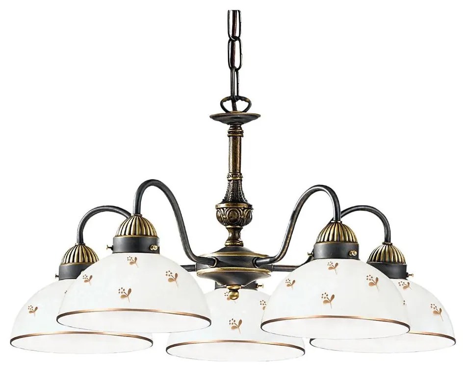 Kolarz 731.85.170 - Láncos csillár NONNA 5xE27/75W/230V, virágmintás, rózsaarany