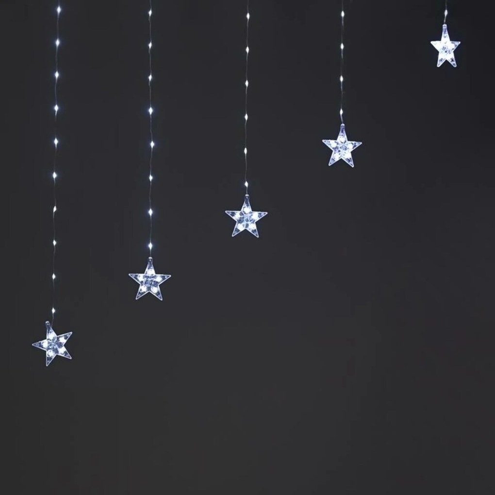 Aca Lighting karácsonyi fények 222 Led függönycsillag átlátszó, tápegységgel együtt