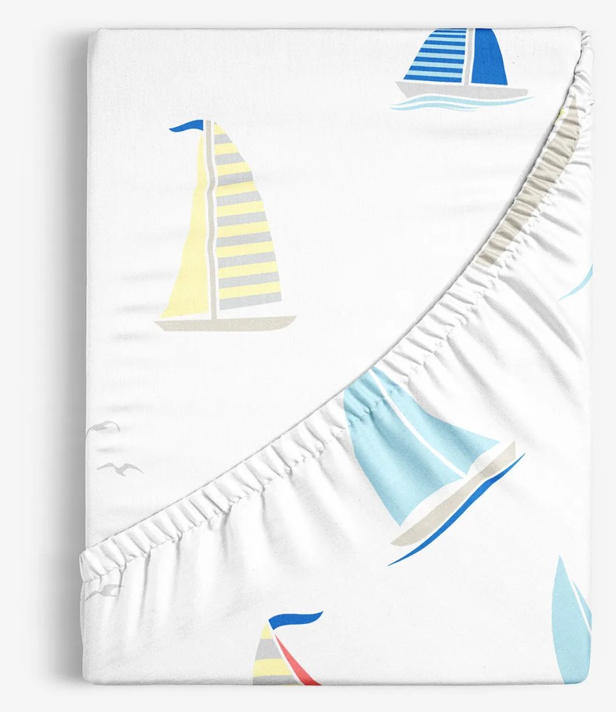 Goldea pamut gumis lepedő - vitorlások 160 x 200 cm