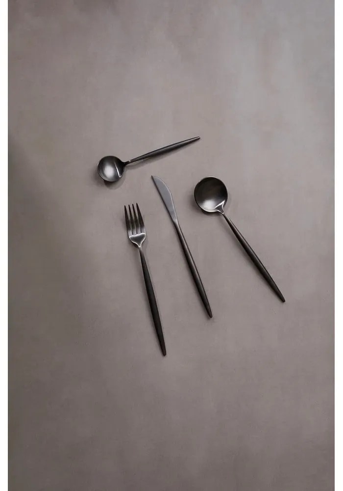 Fekete rozsdamentes acél evőeszköz készlet 16 db-os Modern retro – Premier Housewares