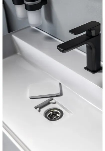 Sapho - Pultba ültethető mosdó GODIVA 68x44 cm márvány/fehér