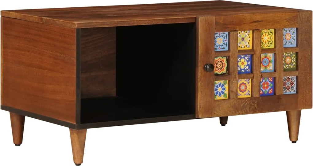 vidaXL Dohányzóasztal Barna 80 x 50 x 40 cm Tömör Mangófát
