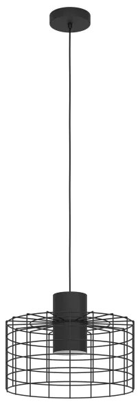 Eglo 43627 - Csillár zsinóron MILLIGAN 1xE27/40W/230V átm. 38 cm fekete