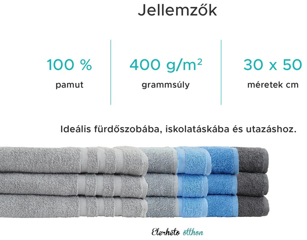 Gyermek törölköző LINEA 30x50 cm sötétszürke, 100% pamut