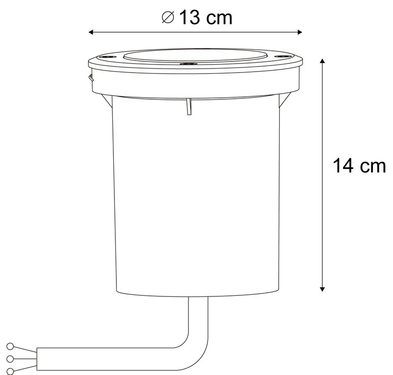 Modern bézs színű földbe süllyeszthető spotlámpa GU10 50mm állítható IP65 - Delux