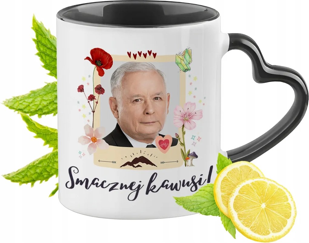 Jaroslaw Kaczynski Pis Bögre Fekete, Szív Alakú Füllel Ajándék