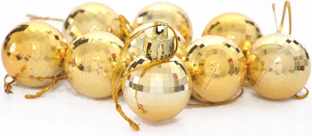 Karácsonyfadísz gömbök arany 9 db-os