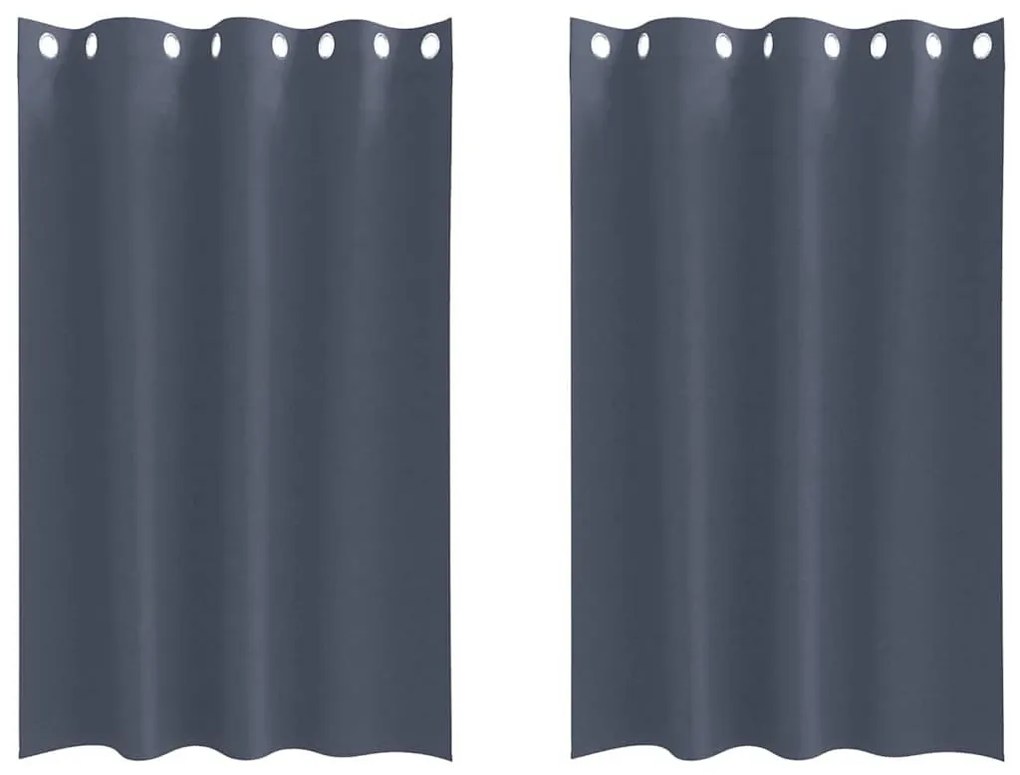 Függönyök függönyökkel 2 pcs Antracit Poliészter