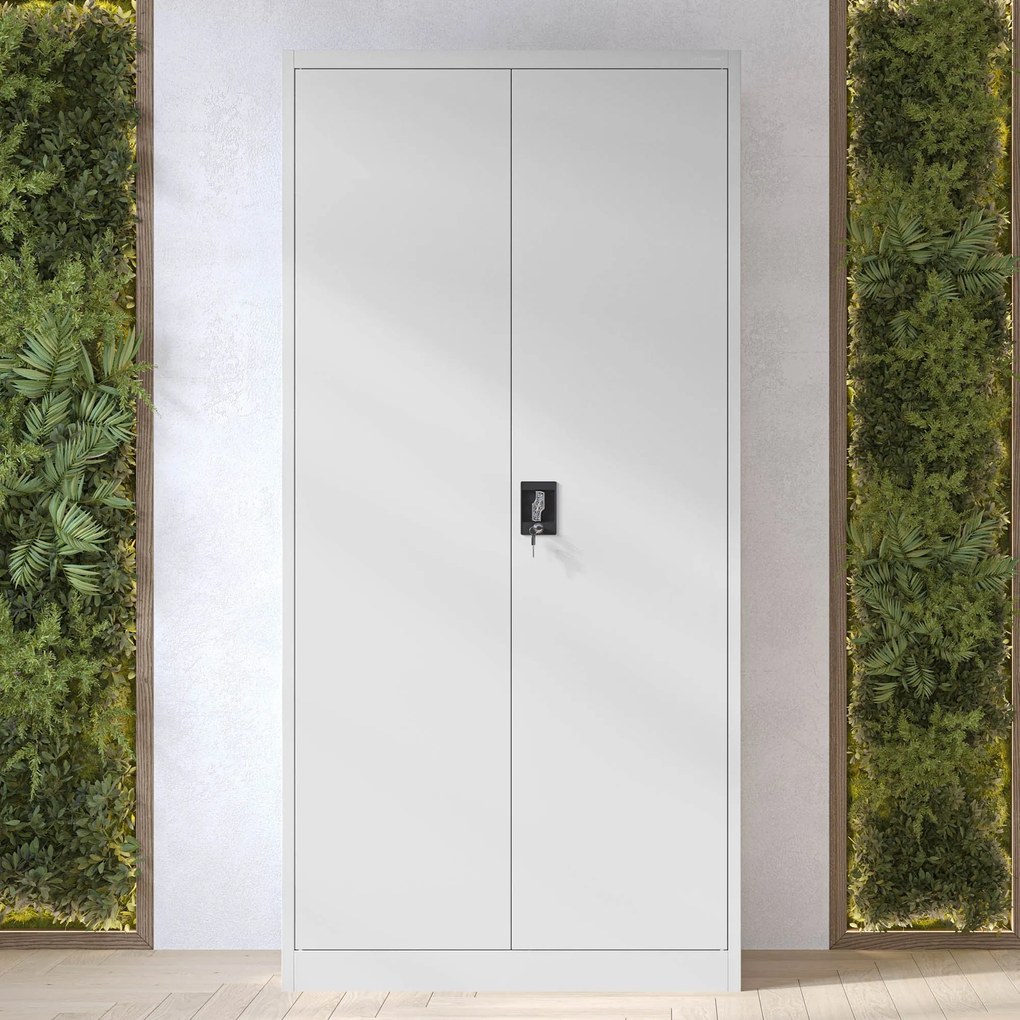 Fém öltözőszekrény DAWID, 900 x 1850 x 450 mm, szürke