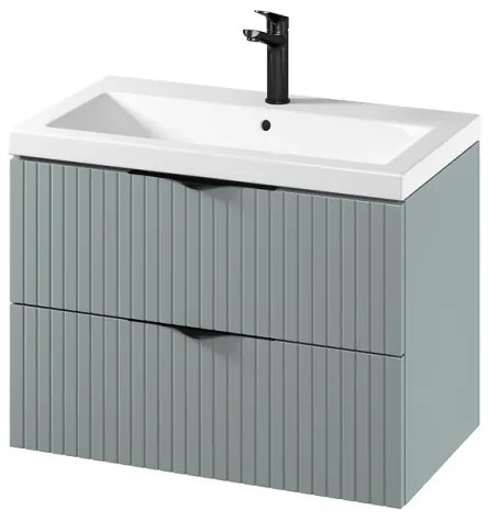 Cersanit S801-540 -Felfüggesztett fürdőszobai szekrény mosdóval TIRSO 80x45 cm menta színű