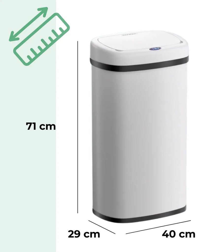 Jurhan DEUS érzékelős szemetes, 58 liter, fehér