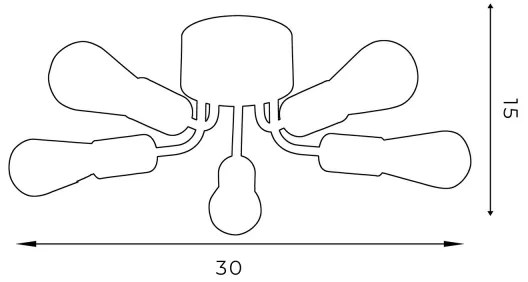 Csillár BRENDA 5xE27/60W/230V fekete