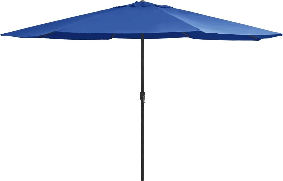 vidaXL azúrkék kültéri napernyő fémrúddal 390 cm